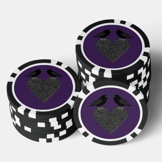 Gothic Ravens und Black Heart Pokerchips (Stapel)
