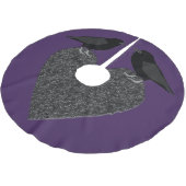 Gothic Ravens und Black Heart Polyester Weihnachtsbaumdecke (Schrägansicht)