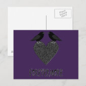 Gothic Ravens und Black Heart Postkarte (Vorne/Hinten)