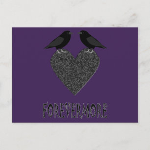 Gothic Ravens und Black Heart Postkarte