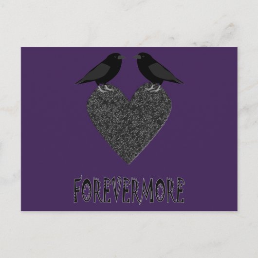 Gothic Ravens und Black Heart Postkarte (Vorderseite)