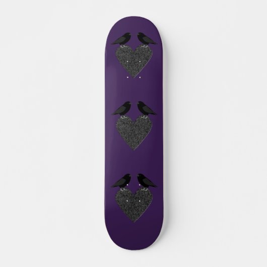 Gothic Ravens und Black Heart Skateboard (Vorne)