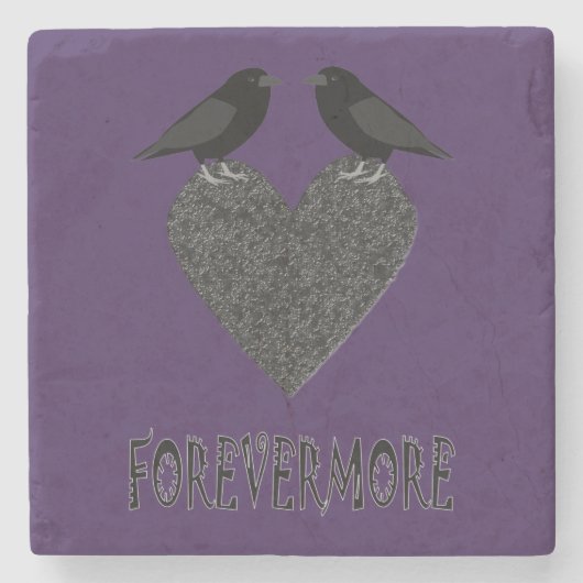 Gothic Ravens und Black Heart Steinuntersetzer (Vorderseite)