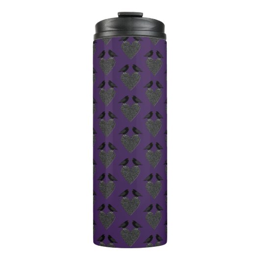 Gothic Ravens und Black Heart Thermosbecher (Vorderseite)