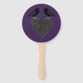 Gothic Ravens und Black Heart Wedding Custom Fächer (Vorderseite)