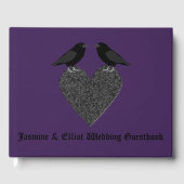 Gothic Ravens und Black Heart Wedding Gästebuch (Vorderseite)