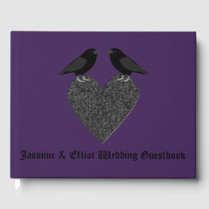 Gothic Ravens und Black Heart Wedding Gästebuch
