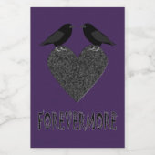 Gothic Ravens und Black Heart Weinetikett (Einzelnes Label)