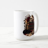 Gothic Reader Literarischer Bücherwurm Schädel und Kaffeetasse (VorderseiteRechts)