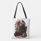 Gothic Reader Literarischer Bücherwurm Schädel und Tasche (Rückseite)
