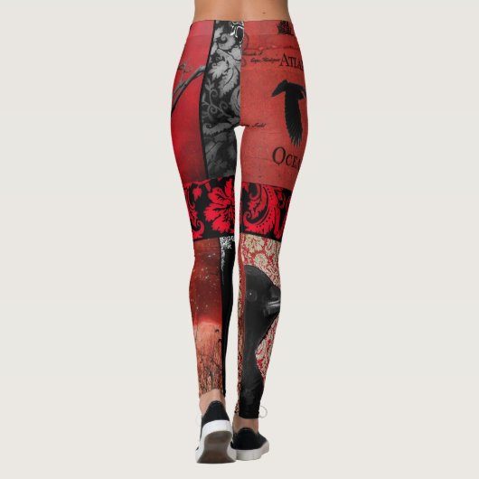 Gothic Red All-Over-Print Leggings (Rückseite)
