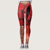 Gothic Red All-Over-Print Leggings (Vorderseite)