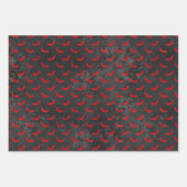 Gothic Red and Black Bat Wrapping Paper Geschenkpapier Set (Vorderseite 2)