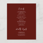 Gothic Red and Black Floral Wedding Einladung (Rückseite)