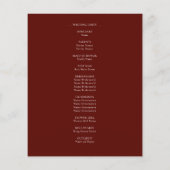 Gothic Red and Black Floral Wedding Program (Rückseite)