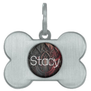 Gothic Red and Black Personalisiert Pet Tag Tiermarke