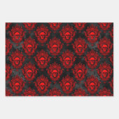 Gothic Red and Black Skull Wrapping Paper Geschenkpapier Set (Vorderseite 2)