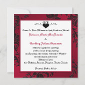 Gothic Red and Black Wedding Einladung (Rückseite)