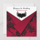 Gothic Red and Black Wedding Einladung (Vorderseite)