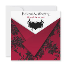 Gothic Red and Black Wedding Einladung