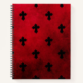 Gothic Red & Black Crosses Notizblock