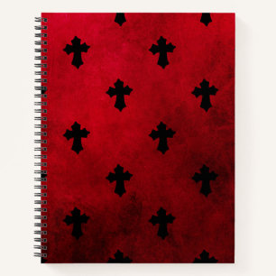 Gothic Red & Black Crosses Notizblock