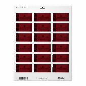 Gothic Red Black Damask Wedding Labels Adressaufkleber (Vorne)