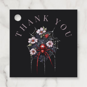 Gothic Red & Black Floral Spiderweb Vielen Dank Geschenkanhänger