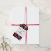 Gothic Red Black Floral Wedding Geschenkanhänger (Mit Garn)