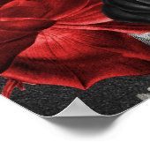 Gothic Red Black Floral Welcome Wedding Foam Board Poster (Ecke)