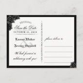 Gothic Red & Black Halloween Rett Date PostCard Ankündigungspostkarte (Rückseite)