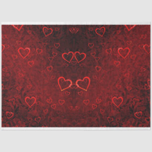 Gothic Red Black Hearts Decoupage Seidenpapier