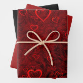 Gothic Red Black Hearts Geschenkpapier Set (Beispiel)