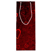 Gothic Red Black Hearts Geschenktüte Für Weinflaschen (Rückseite)