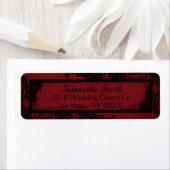 Gothic Red Black Lace Grunge Wedding Labels (Insitu)