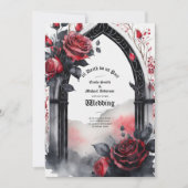 Gothic Red Black Rose bis zum Tod machen uns Teil Einladung (Vorderseite)