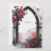 Gothic Red Black Rose bis zum Tod machen uns Teil Einladung (Rückseite)