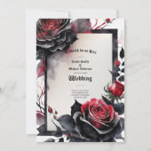 Gothic Red Black Rose bis zum Tod machen uns Teil Einladung (Vorderseite)