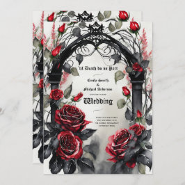 Gothic Red Black Rose bis zum Tod machen uns Teil Einladung