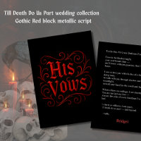 Gothic Red & Black Wedding Vow Letter - seine Stim