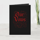 Gothic Red & Black Wedding Vow Letter - unsere Vow Karte (Vorderseite)