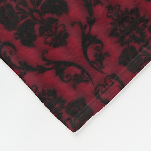 Gothic Red Damask Rose Wedding Fleecedecke (Ecke)