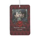 Gothic Red Damast Rose Personalisiert Autolufterfrischer (Vorderseite)