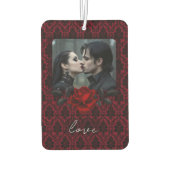 Gothic Red Damast Rosen Personalized Autolufterfrischer (Rückseite)