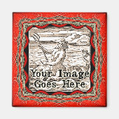 Gothic Red Fantasy Frame Template Magnet (Vorne)