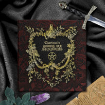 Gothic Red Floral Gold Blätter Book of Shadows