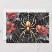 Gothic Red & Gold Floral Spider Web Handfasts Save The Date (Rückseite)
