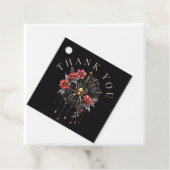 Gothic Red & Gold Floral Spiderweb Vielen Dank Geschenkanhänger (Beispiel)