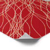 Gothic Red Head mit Knochenschädel auf Spirallinie Poster (Ecke)