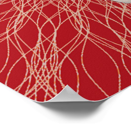 Gothic Red Head mit Knochenschädel auf Spirallinie Poster (Ecke)